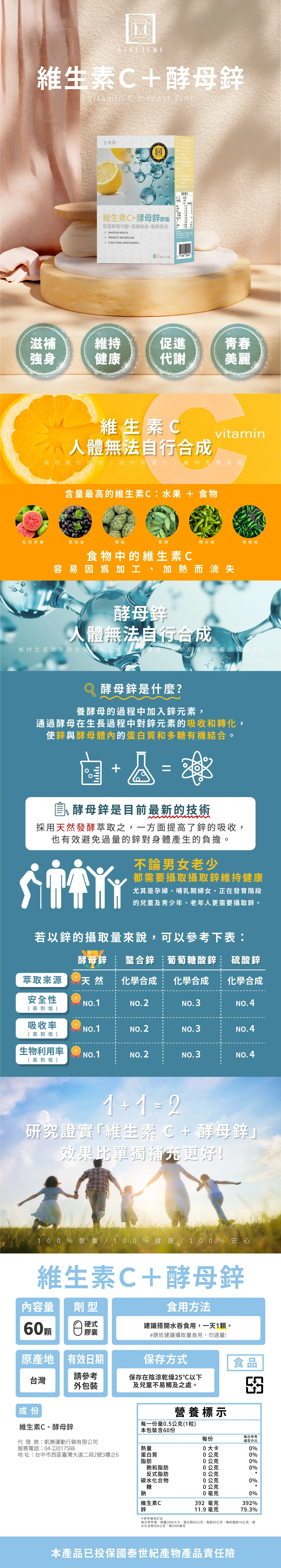 維生素C+酵母鋅 商品詳情